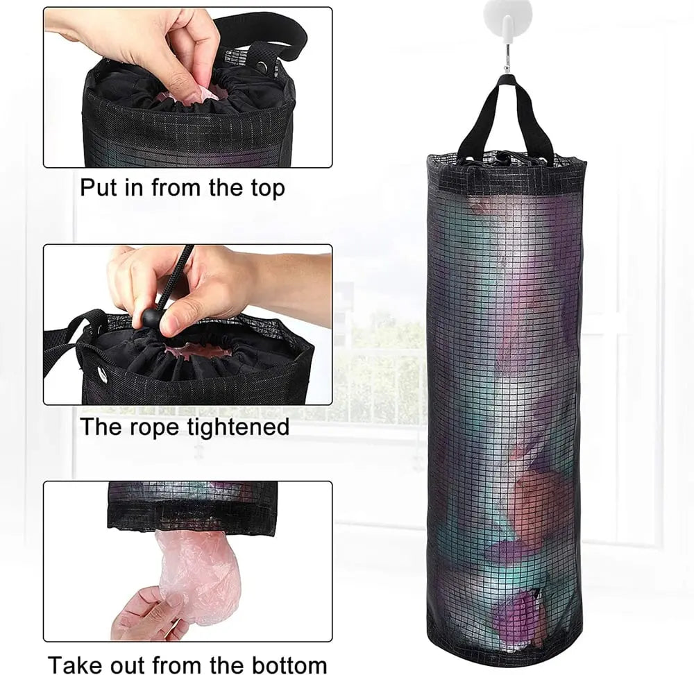 Rynx | Hanging Pocket Organizer – Breathable Mesh for Storing Kitchen Bags and Fruits/Veggies