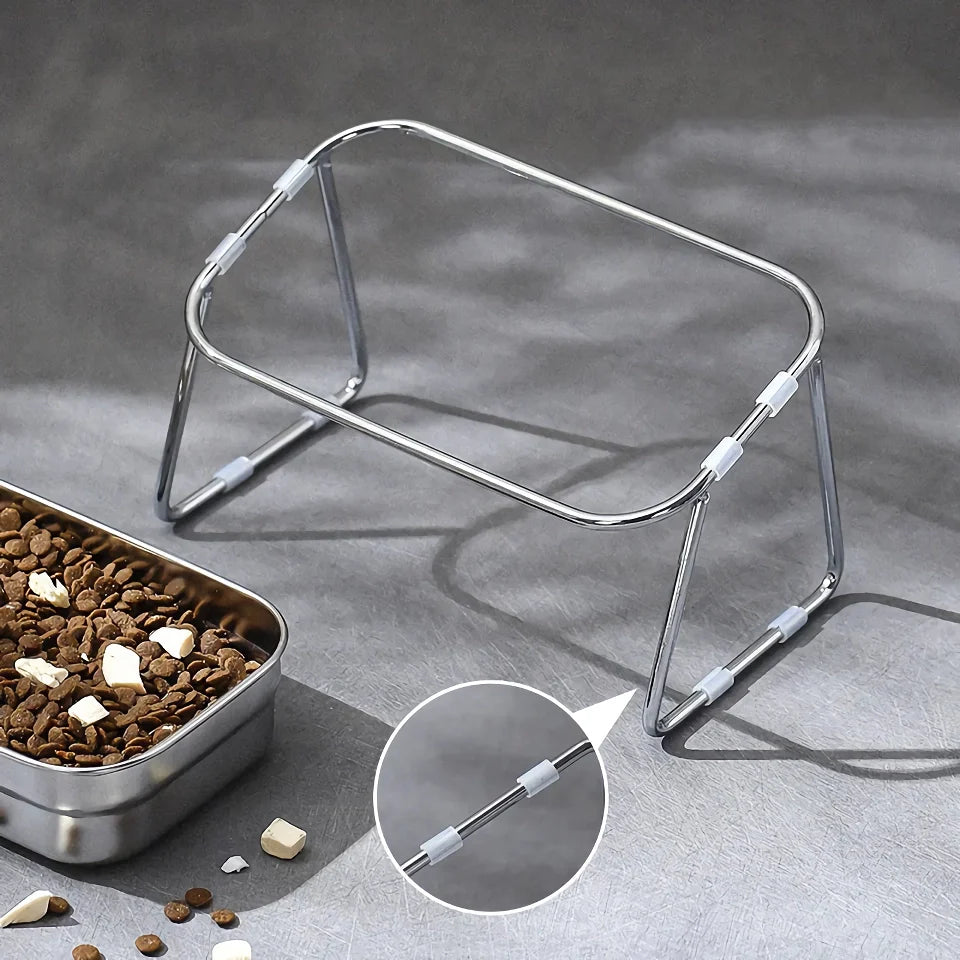 Rynx | Stainless Steel Elevated Cat Bowls - Non-Slip Pet Feeding Dish