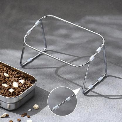 Rynx | Stainless Steel Elevated Cat Bowls - Non-Slip Pet Feeding Dish