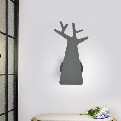 Rynx | Nordic Tree Silhouette Iron Wall Lamp 1 Main as Lighting Fixture in Green/White/Grey for Bedroom