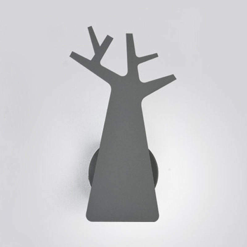 Rynx | Nordic Tree Silhouette Iron Wall Lamp 1 Main as Lighting Fixture in Green/White/Grey for Bedroom