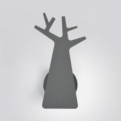 Rynx | Nordic Tree Silhouette Iron Wall Lamp 1 Main as Lighting Fixture in Green/White/Grey for Bedroom