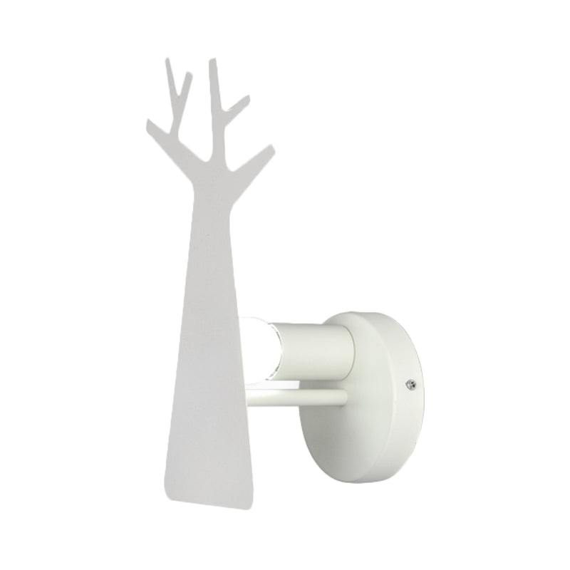 Rynx | Nordic Tree Silhouette Iron Wall Lamp 1 Main as Lighting Fixture in Green/White/Grey for Bedroom