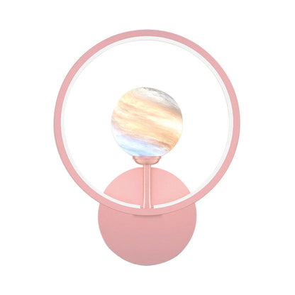 Rynx | Gradient Glass Globe Wall Lighting Ideas Modern LED Wall Lamp Fixture with Ring Protection in Black/Pink/White