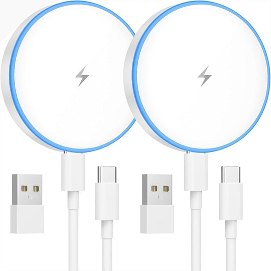 Rynx | 2-Pack 15W MagSafe Wireless Charger, Fast Charger for iPhone & Earbuds