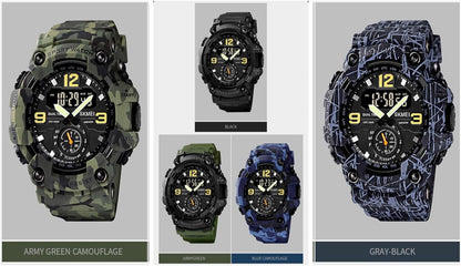 Rynx | Men's multifunctional large face sports watch, waterproof shockproof camouflage series