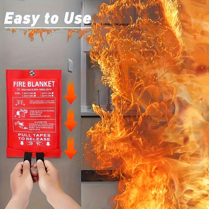 Rynx | 4 Piece Premium Fiberglass Fire Blankets - Heat-Resistant, Compact and Reusable for Kitchen, Home, School, Office, Camping, and Car Emergencies