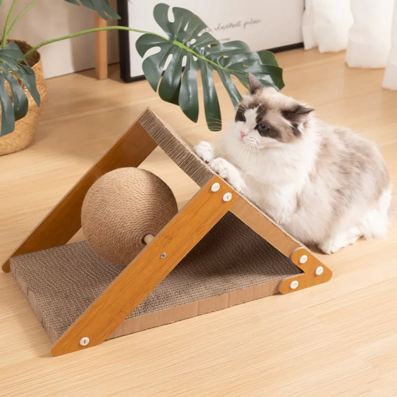 Rynx | Cat Scratcher Sisal Ball with Scratch-Resistant Sofa Protector and Claw Grinding Post