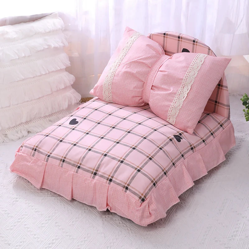 Rynx | Cute Bow Cat and Dog Bed with Removable Cushion Safe