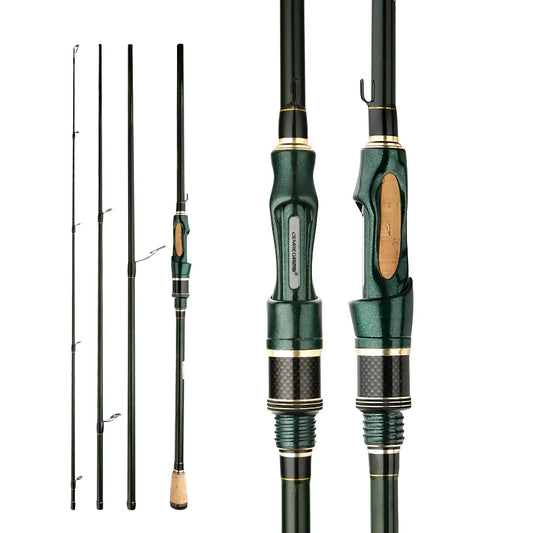Rynx | Portable carbon fishing rod 1.8m/2.1m/2.4m | 4-5 section travel spinning rod