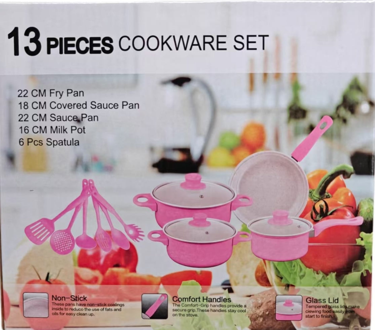 Rynx | MHome Non-stick Cookware 13-piece Various Color Options
