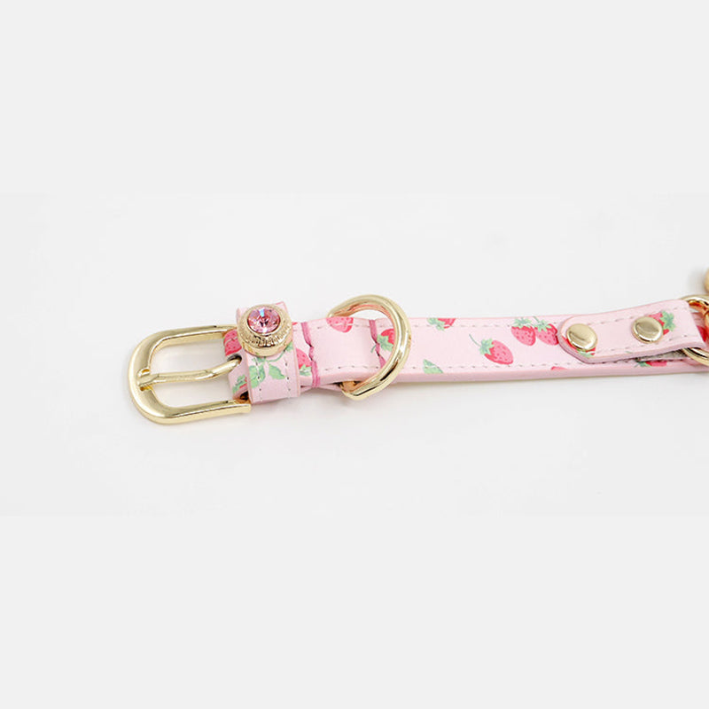 Rynx | Handcrafted Leather Collar for Pets Strawberry