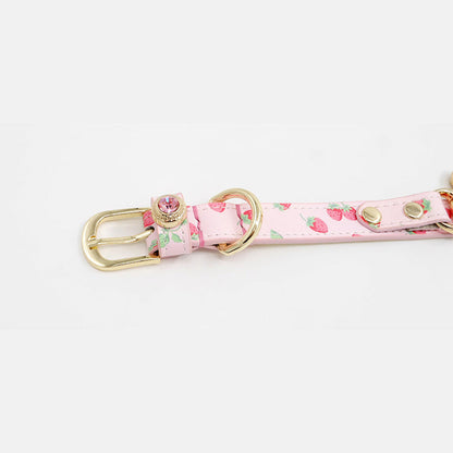 Rynx | Handcrafted Leather Collar for Pets Strawberry
