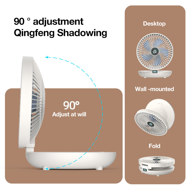 Rynx | Portable Mini Desk Fan, USB Rechargeable Adjustable Wall Fan