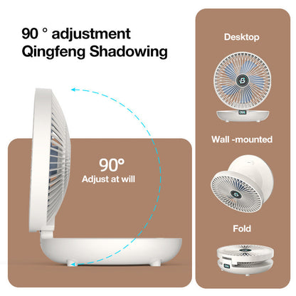 Rynx | Portable Mini Desk Fan, USB Rechargeable Adjustable Wall Fan