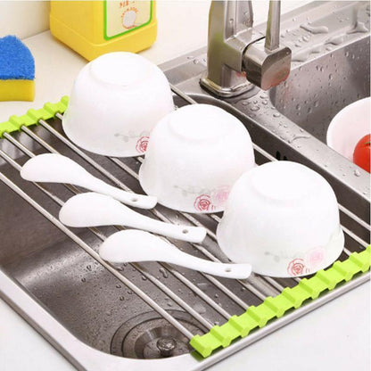 Rynx | Stainless Steel Roll Up Dish Drainer, Collapsible