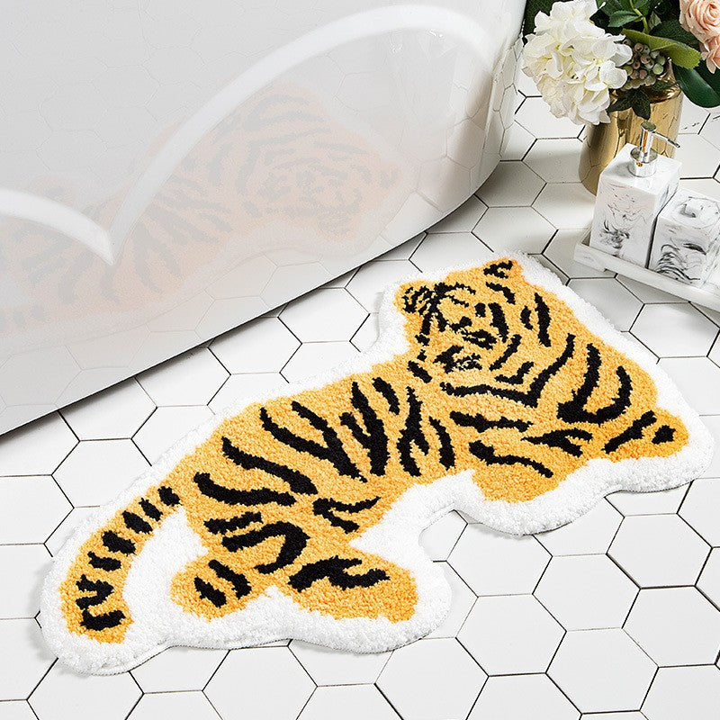 Rynx | Cartoon Tiger Bathroom Rug Bedroom Rug, Cute Animal Soft Plush Water-absorbent Rug, Machine Washable