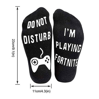 RYNX | Do Not Disturb I'm Playing Fortnite Funny Cotton Socks, 1 Pair