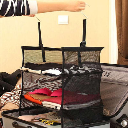 Rynx | 3-Layers Foldable Shelf Bag Multifunctional Thick Hook Travel Wardrobe Bag Storage Shelves