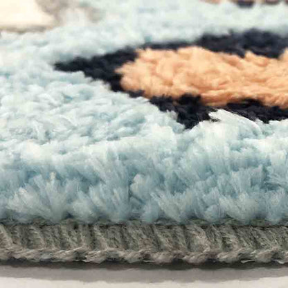 Rynx | White Blue Brown Waves Bath Mat