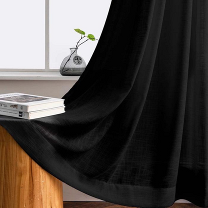 Rynx | Ela Linen Appearance Semi Transparent Curtains Tulle