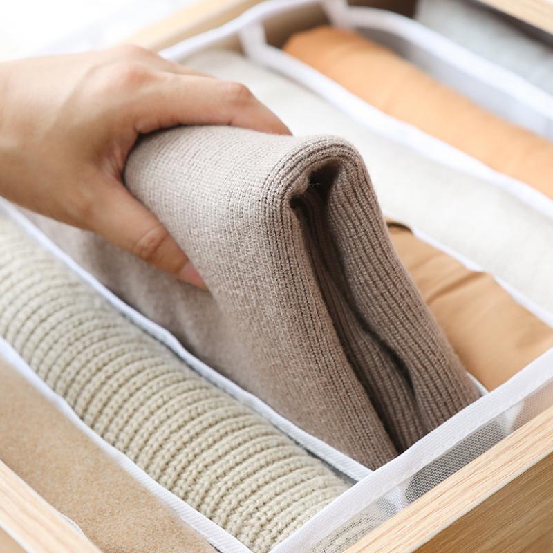 Rynx | 7 Grid Wardrobe Clothing Mesh Divider Set Organizer