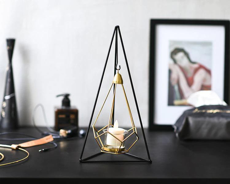 Rynx | GeoLume Geometric Hanging Candle Holder or Vase made of Iron | Modern Design | Versatile Decoration