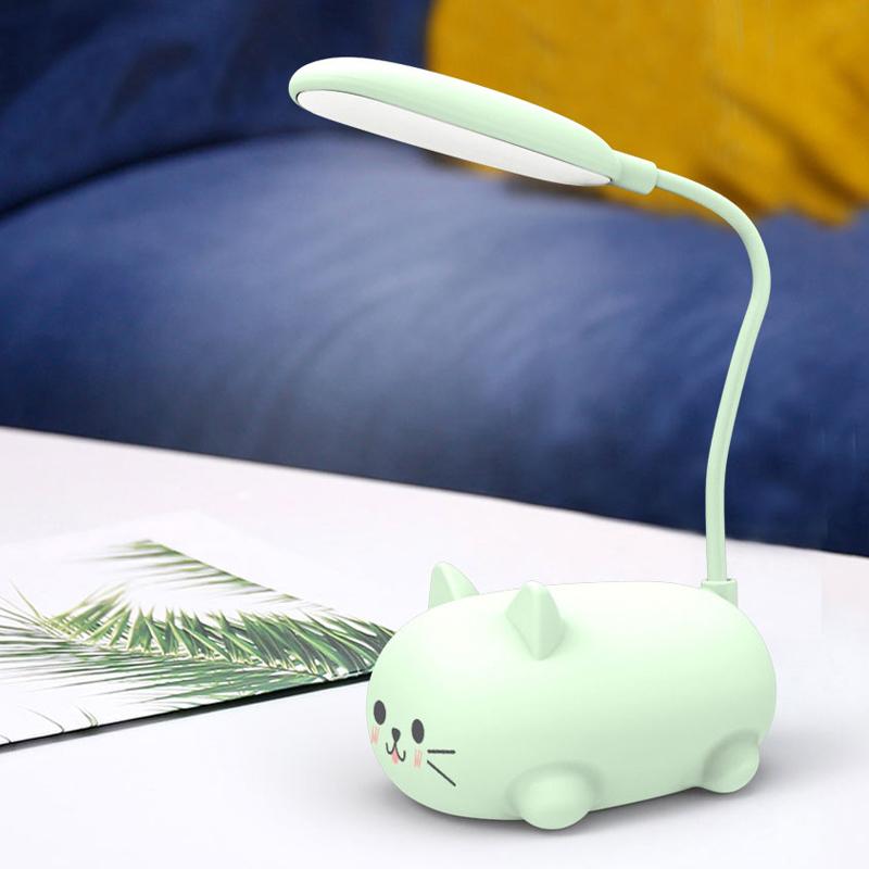 Rynx | Mini Cartoon Cat LED Eye Protection Reading Light USB Rechargeable Desk Lamp