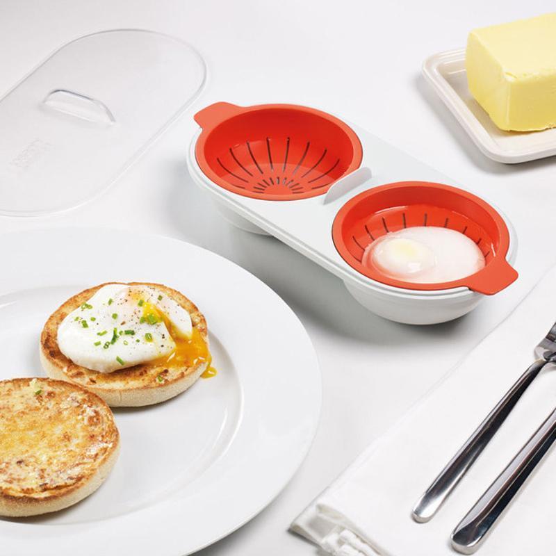 Rynx | Microwave Egg Poacher Food Quality, 2-Cup Portable Egg Cooker
