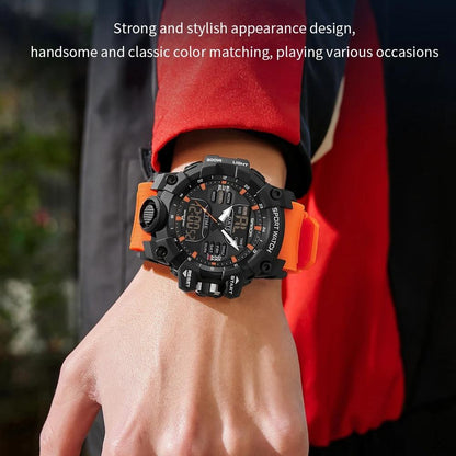 Rynx | Dual Display Sports Watch for Men - Waterproof, Shock Resistant with Multifunctional Digital Display