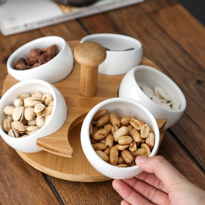 Rynx | Tea Time Bamboo Porcelain Snack Tray