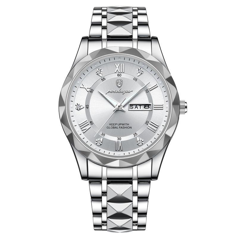 Rynx | Luxury Stainless Steel Quartz Men's Watch with Luminous Date Week Display