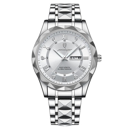 Rynx | Luxury Stainless Steel Quartz Men's Watch with Luminous Date Week Display