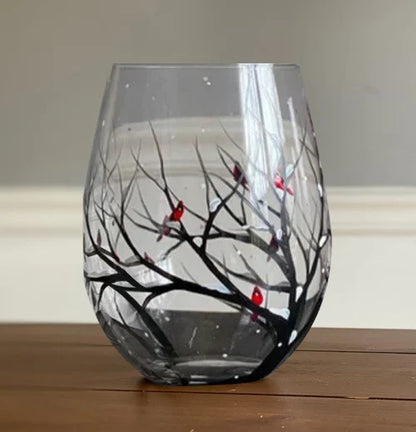 RYNX | Four Seasons Tree Wine Glasses - Hand Painted Art