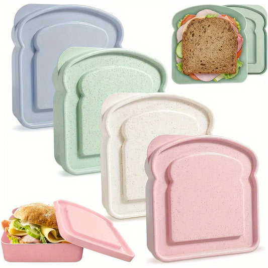 Rynx | 4Pcs Square Reusable Sandwich Containers – BPA Free, Leak-Proof Lunch Boxes for Students & Adults, Perfect for Eid Al-Adha Celebrations