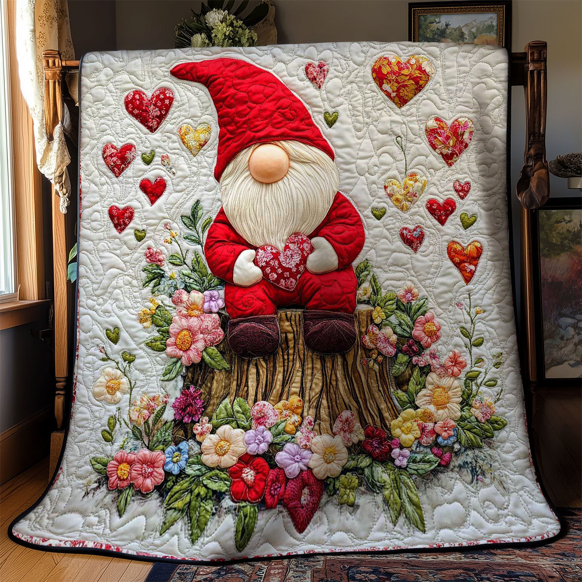 Rynx | Gnomes romantic seating quilt