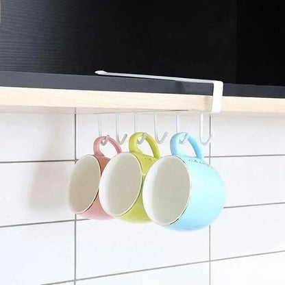 Rynx | Under-cabinet hook strip – space-saving kitchen storage with 6 hooks