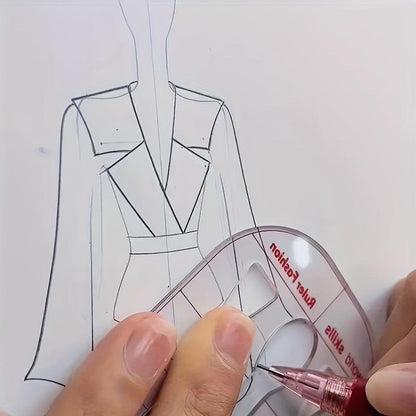 Rynx | Fashion Sketching Acrylic Ruler and Design Template for Tailoring Excellence