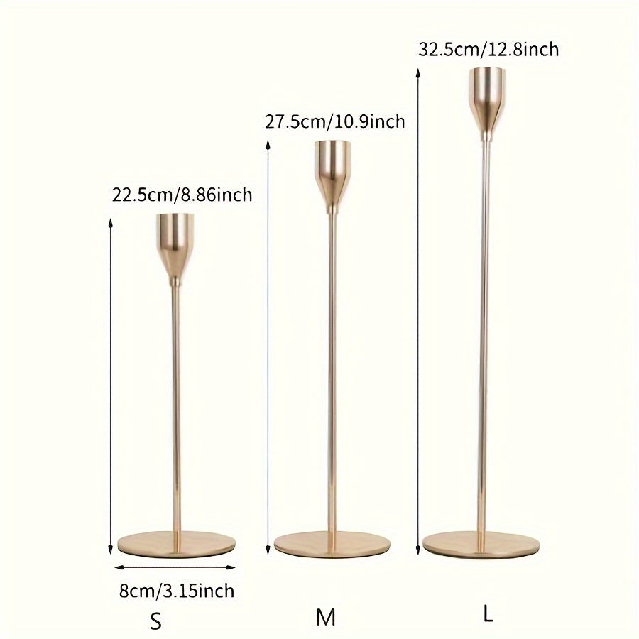 Rynx | 6-piece Set Black/Gold Candelabra - For Restaurant, Wedding, Dinner & Party Decoration