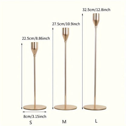 Rynx | 6-piece Set Black/Gold Candelabra - For Restaurant, Wedding, Dinner & Party Decoration