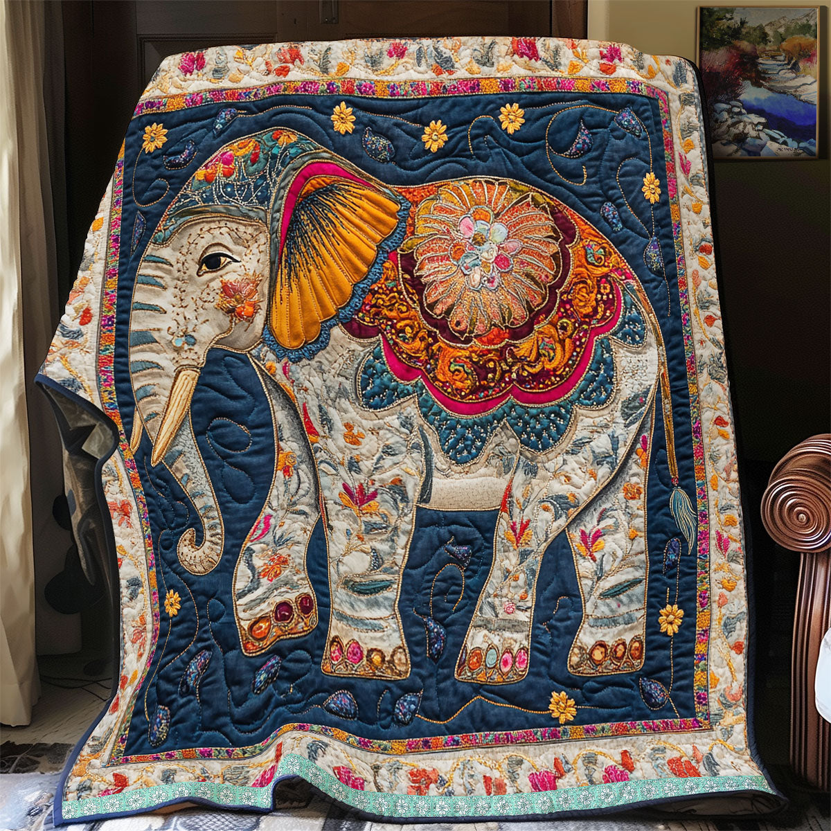 Rynx | Floral Elephant Quilt
