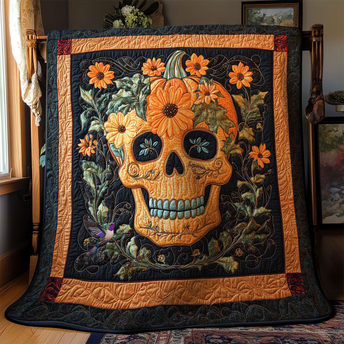 Rynx | Pumpkin Skull Quilt
