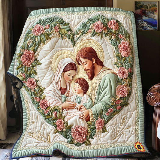 Rynx | Heart Flowers Holy Family Quilt