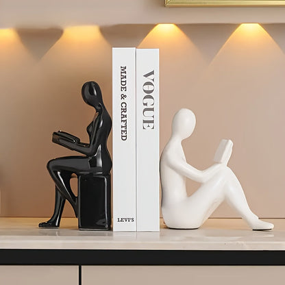 Rynx | LuxeCeramic - Ceramic Bookends - Abstract Design for Living Room and Office
