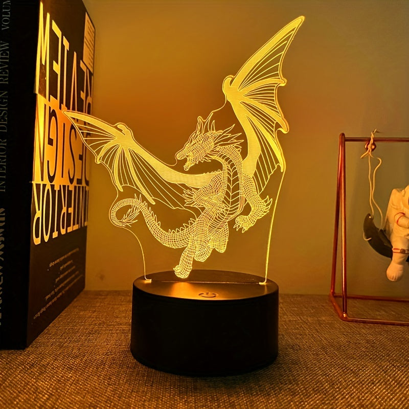 Rynx | DinoLight - 3D Dinosaur Night Light with Touch Control, RGB Light