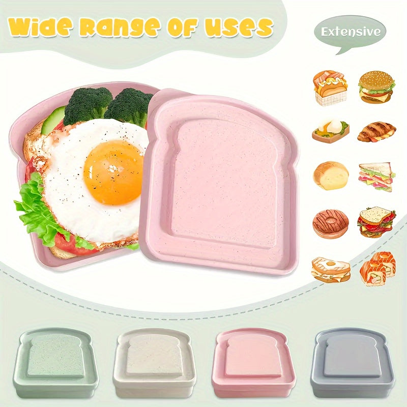Rynx | 4Pcs Square Reusable Sandwich Containers – BPA Free, Leak-Proof Lunch Boxes for Students & Adults, Perfect for Eid Al-Adha Celebrations