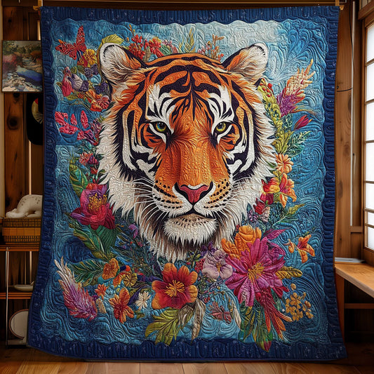 Rynx | Tiger Portrait In Flower Quilt