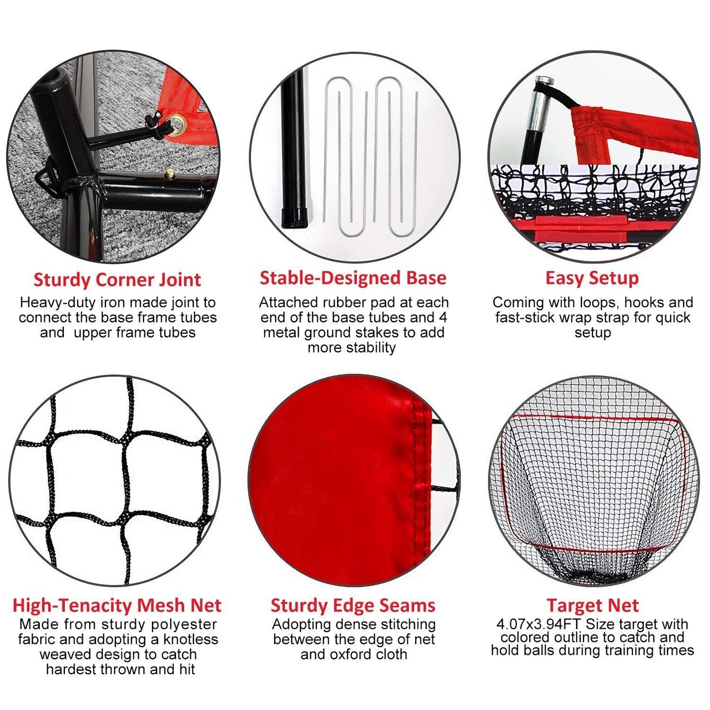Rynx | 7x7ft Training Net with Arc Frame Carry Bag for Solo Team Training