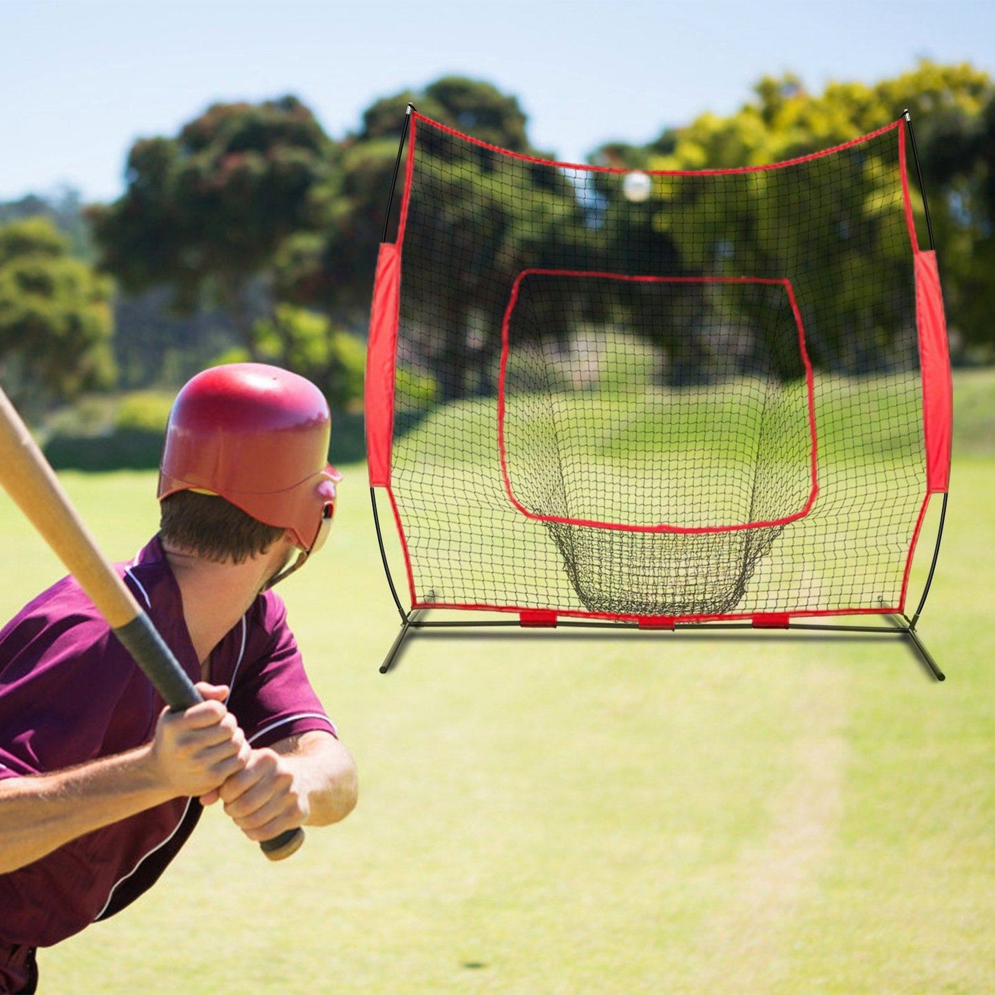 Rynx | 7x7ft Training Net with Arc Frame Carry Bag for Solo Team Training