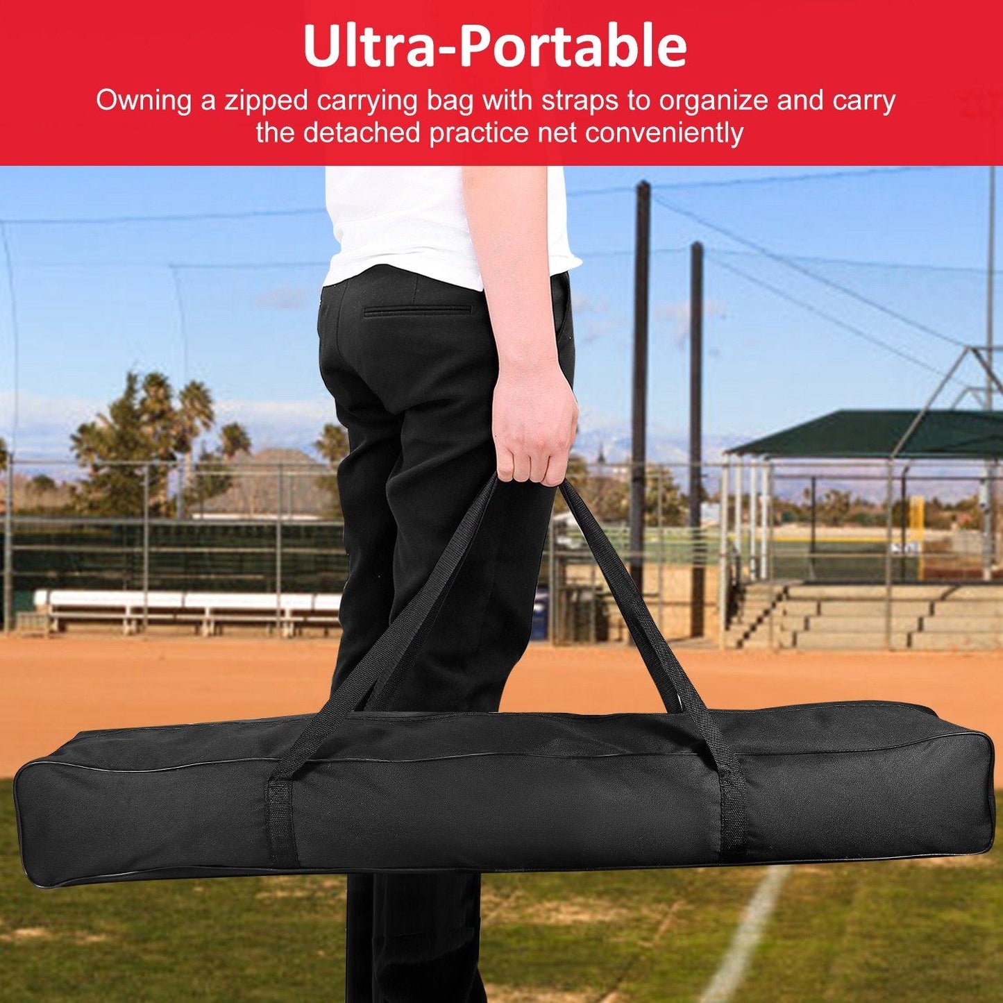 Rynx | 7x7ft Training Net with Arc Frame Carry Bag for Solo Team Training